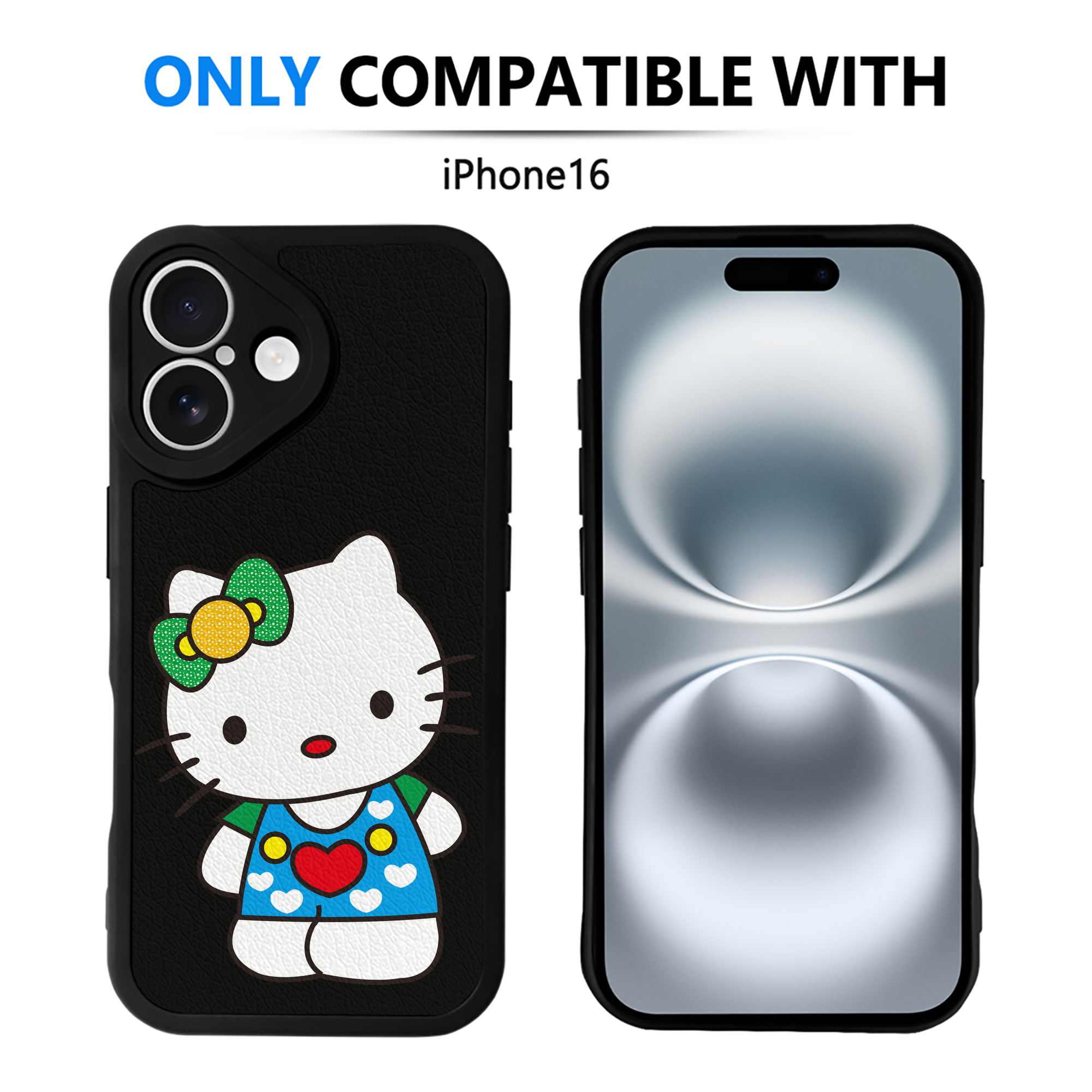 （画像用） Hello Kitty ハローキティ 【iPhone 16シリーズ対応】シリコンスマホケース（レザー調） 材質：シリコン